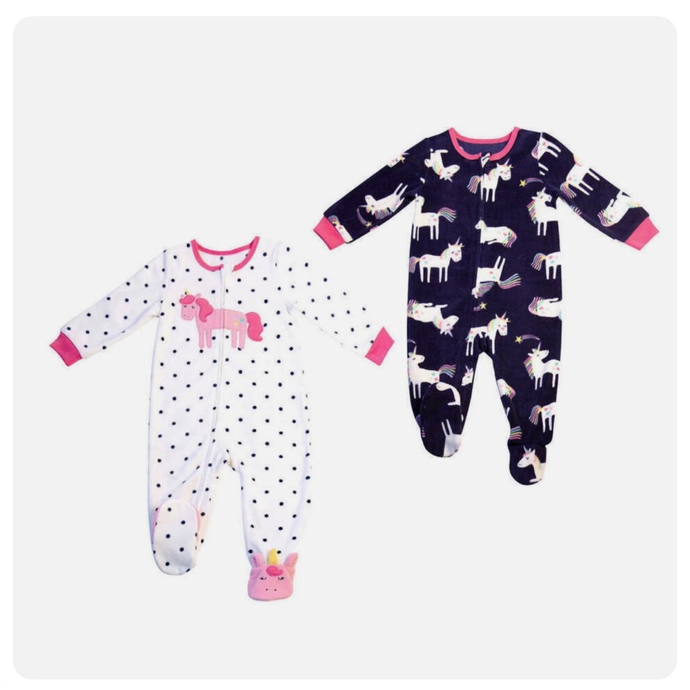 Absorba Kids' 2-pack Fleece Blanket Sleeper Unicorn 🦄 12M